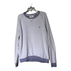 Original Penguin Tonal Blue Crewneck Long Sleeve Pullover Sweatshirt Size Large